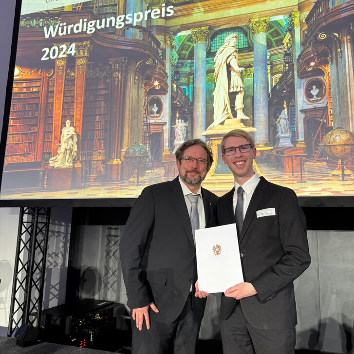 Pharmazie-Alumnus Moritz Marschhofer mit Würdigungspreis des Wissenschaftsministeriums ausgezeichnet