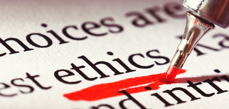 Symbolbild Schriftzug ethics