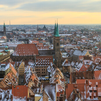 Stadt Nürnberg im Winter