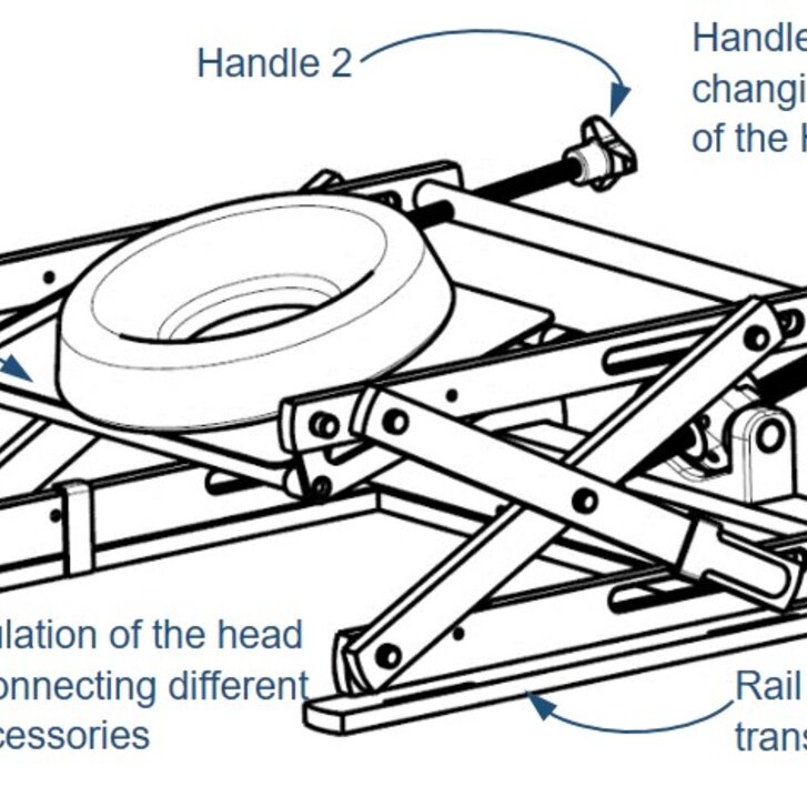 Graphical representation of the Head Positioning Device (HPD)