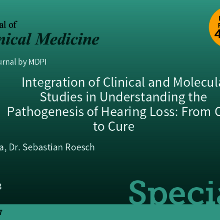 Silvia Dossena und Sebastian Rösch Gasteditor*innen im Journal of Clinical Medicine
