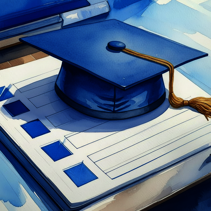 Checkliste mit Doktorhut